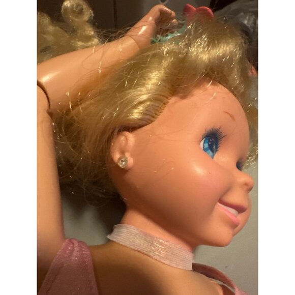 1989 TYCO Blonde My Pretty Ballerina Doll With Flower Rose - Picture 8 of 8